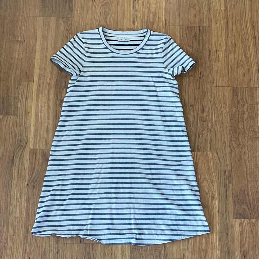 Madewell Faded Black  and White Striped Shirt Dress Size Small